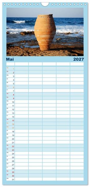 Produktbild: Familienplaner 2027 - Kreta - Griechischer Inseltraum mit 5 Spalten (Wandkalender, 21 x 45 cm) CALVENDO