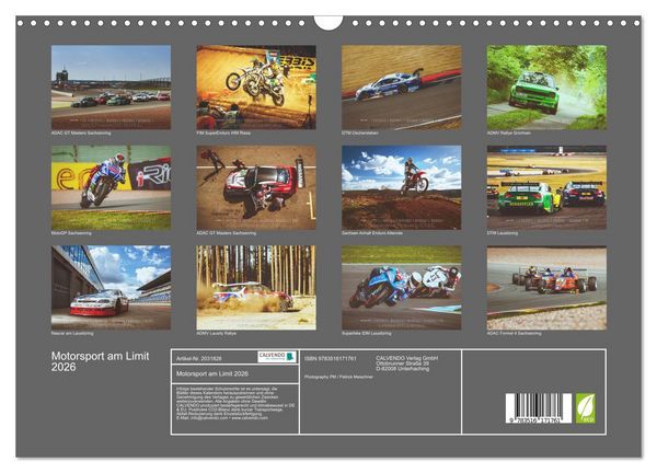 Produktbild: Motorsport am Limit 2026 (Wandkalender 2026 DIN A3 quer), CALVENDO Monatskalender