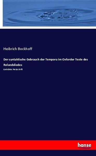 Produktbild: Der syntaktische Gebrauch der Tempora im Oxforder Texte des Rolandsliedes