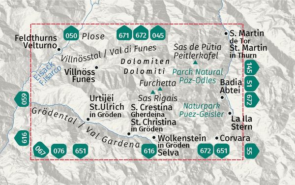 Produktbild: KOMPASS Wanderkarte 627 Villn&ouml;sstal / Val di Funes, Naturpark Puez-Geisler / Parco Naturale Puez-Odle 1:25.000