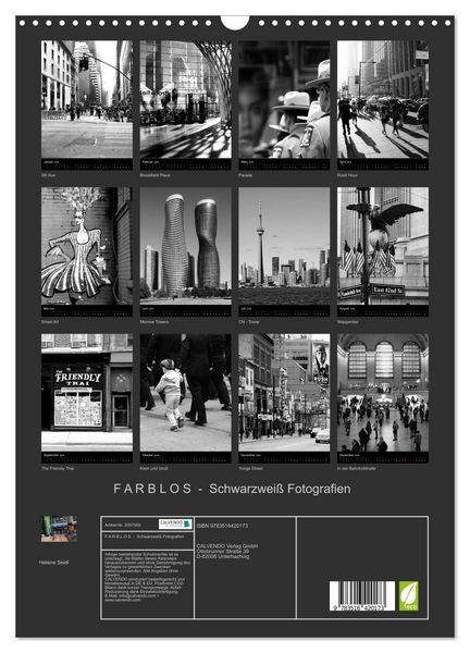Produktbild: F A R B L O S - Schwarzwei&szlig; Fotografien (Wandkalender 2026 DIN A3 hoch), CALVENDO Monatskalender