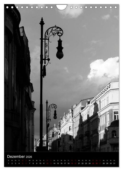 Produktbild: Prag - Die goldene Stadt in monochrom (Wandkalender 2026 DIN A4 hoch), CALVENDO Monatskalender