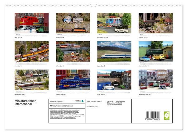 Produktbild: Miniaturbahnen international (hochwertiger Premium Wandkalender 2026 DIN A2 quer), Kunstdruck in Hochglanz