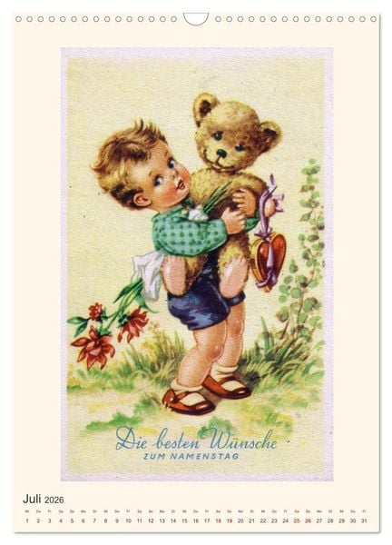 Produktbild: Erste Liebe - Teddyb&auml;ren auf alten Ansichtskarten (Wandkalender 2026 DIN A3 hoch), CALVENDO Monatskalender