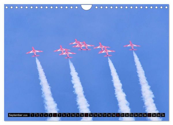 Produktbild: Royal Air Force The Red Arrows Formation Team (Wall Calendar 2026 DIN A4 landscape), CALVENDO 12 Month Wall Calendar