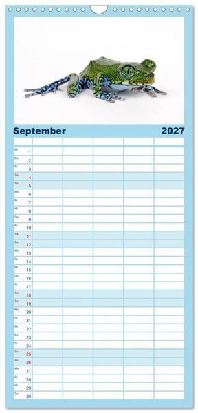 Produktbild: Familienplaner 2027 - Farbenpracht der Fr&ouml;sche mit 5 Spalten (Wandkalender, 21 x 45 cm) CALVENDO