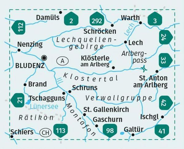 Produktbild: KOMPASS Wanderkarte 32 Bludenz-Schruns 1:50.000