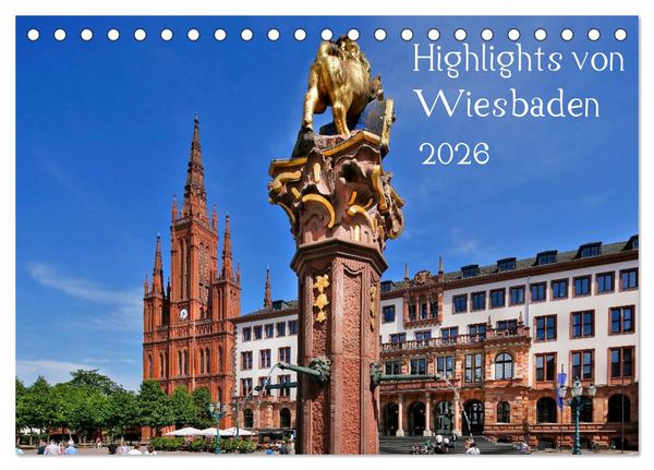 Produktbild: Highlights von Wiesbaden (Tischkalender 2026 DIN A5 quer), CALVENDO Monatskalender
