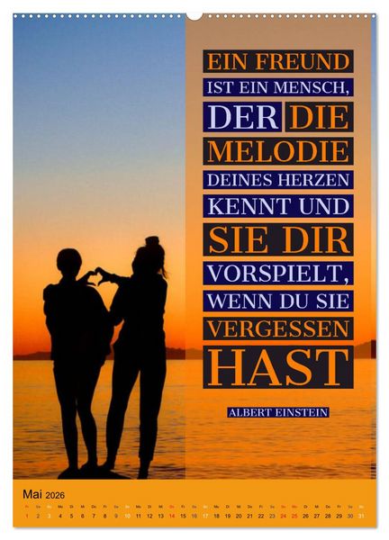 Produktbild: Freundschaft Weisheiten und Zitate (hochwertiger Premium Wandkalender 2026 DIN A2 hoch), Kunstdruck in Hochglanz