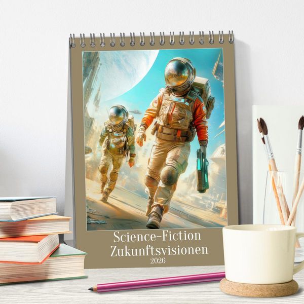 Produktbild: Science-Fiction Zukunftsvisionen (Tischkalender 2026 DIN A5 hoch), CALVENDO Monatskalender