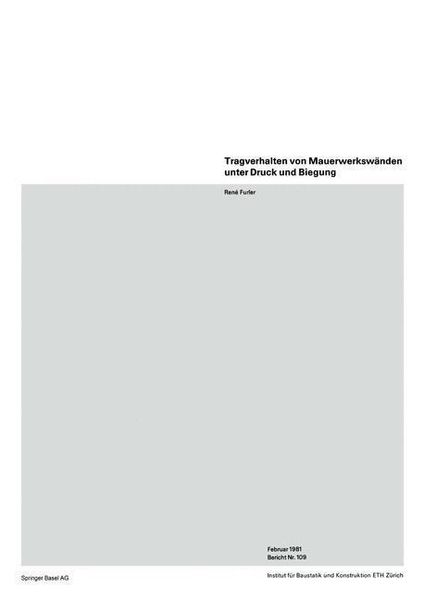 Produktbild: Tragverhalten von Mauerwerksw&auml;nden unter Druck und Biegung