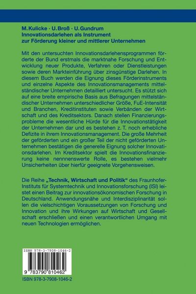 Produktbild: Innovationsdarlehen als Instrument zur F&ouml;rderung kleiner und mittlerer Unternehmen