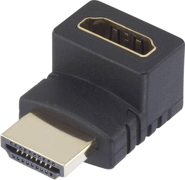 Produktbild: HDMI Adapter [1x HDMI-Stecker - 1x HDMI-Buchse] 270&deg; nach oben gewinkelt vergoldete Steckkontakte SpeaKa Professional