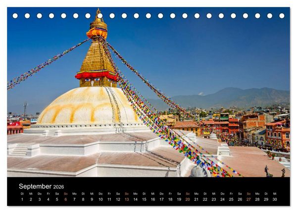 Produktbild: Nepal - In den Stra&szlig;en von Kathmandu (Tischkalender 2026 DIN A5 quer), CALVENDO Monatskalender