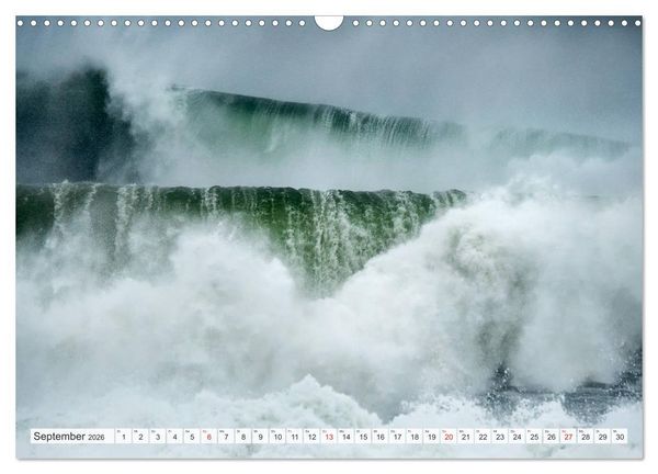 Produktbild: WASSERBERGE - Die Riesenwellen von Nazar&eacute; (Wandkalender 2026 DIN A3 quer), CALVENDO Monatskalender