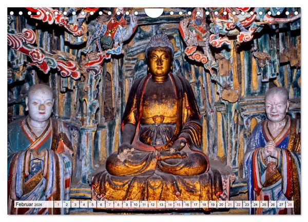 Produktbild: Die Grotten und h&auml;ngenden Kl&ouml;ster von Yungang (Wandkalender 2026 DIN A4 quer), CALVENDO Monatskalender