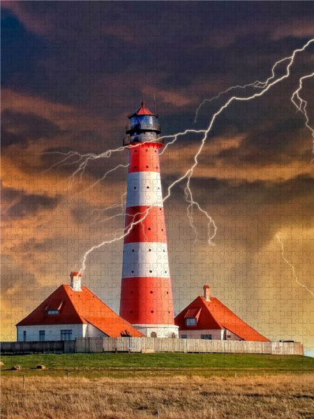 Produktbild: CALVENDO Puzzle Leuchtturm Westerheversand, Deutschland 1000 Teile Lege-Gr&ouml;&szlig;e 480 x 640 cm Foto-Puzzle Bild von Peter Roder
