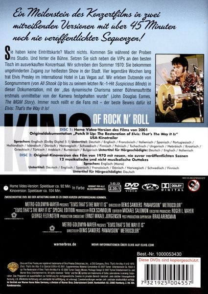 Produktbild: Elvis Presley - That's the Way it is Special Edition [2 DVDs]