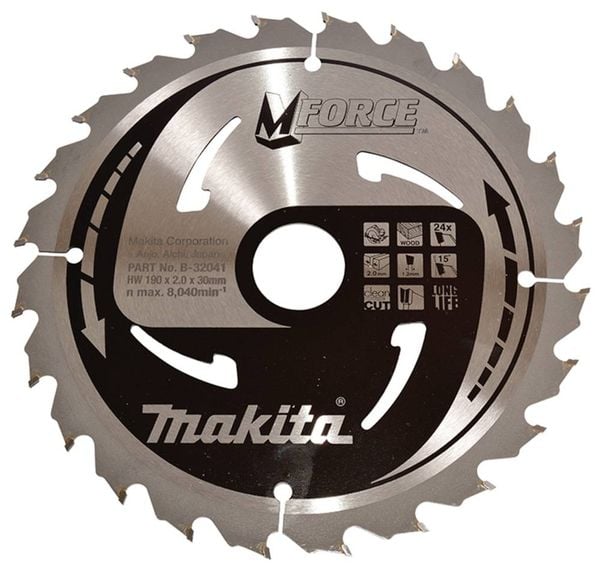 Makita M-FORCE B-32041 Kreissägeblatt 190 x 30 x 1.2mm Zähneanzahl: 24 1St.