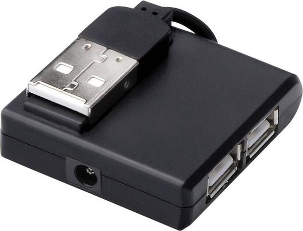 Produktbild: Digitus DA-70217 USB-Hub 4 Port USB-A USB 2.0 480 MBit/s Schwarz DA-70217