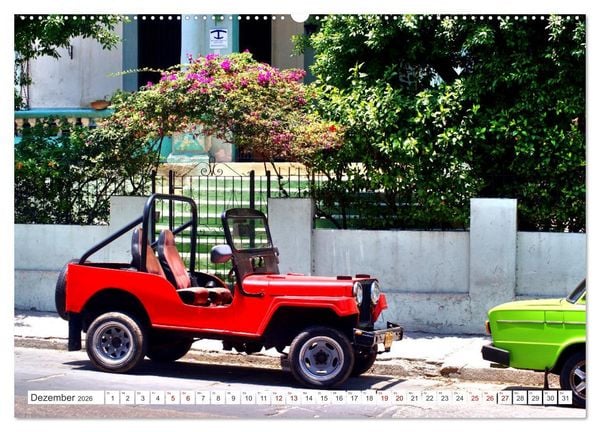 Produktbild: Willys Jeep - Eine amerikanische Legende auf Kuba (Wandkalender 2026 DIN A2 quer), CALVENDO Monatskalender