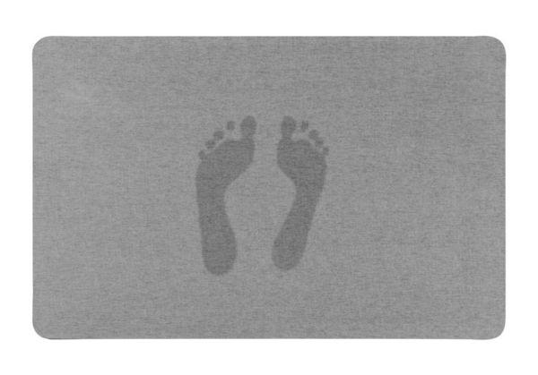 Produktbild: Schnelltrocknende Badematte Grau, aus 100 % Polyester