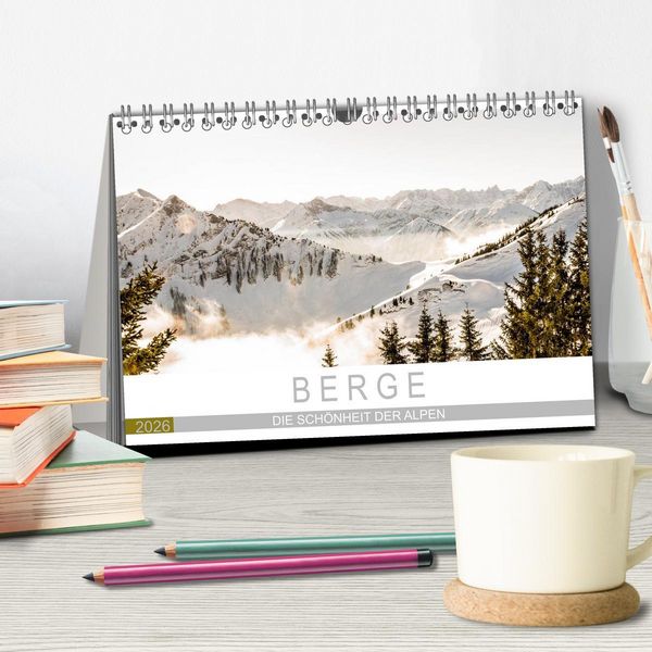 Produktbild: Berge - Die Sch&ouml;nheit der Alpen (Tischkalender 2026 DIN A5 quer), CALVENDO Monatskalender