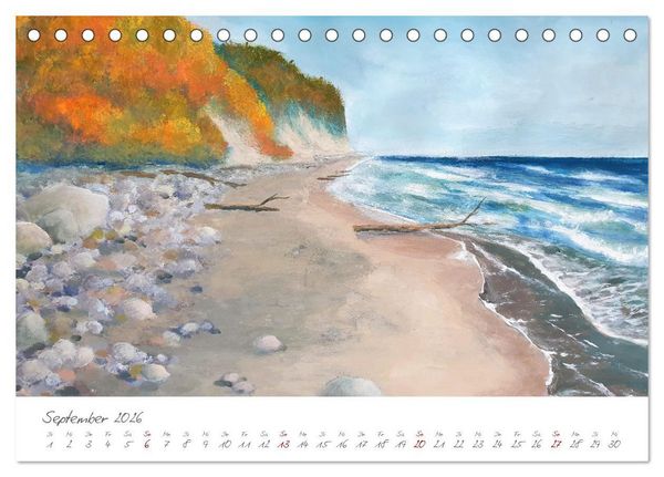 Produktbild: R&uuml;gen in Farbe - Mit Pinsel und Farbe auf der Lieblingsinsel (Tischkalender 2026 DIN A5 quer), CALVENDO Monatskalender