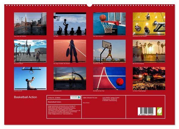 Produktbild: Basketball Action (hochwertiger Premium Wandkalender 2026 DIN A2 quer), Kunstdruck in Hochglanz