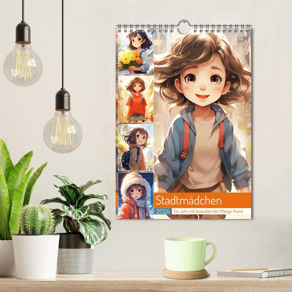 Produktbild: Stadtm&auml;dchen. Ein Jahr mit bezaubernder Manga-Kunst (Wandkalender 2026 DIN A4 hoch), CALVENDO Monatskalender