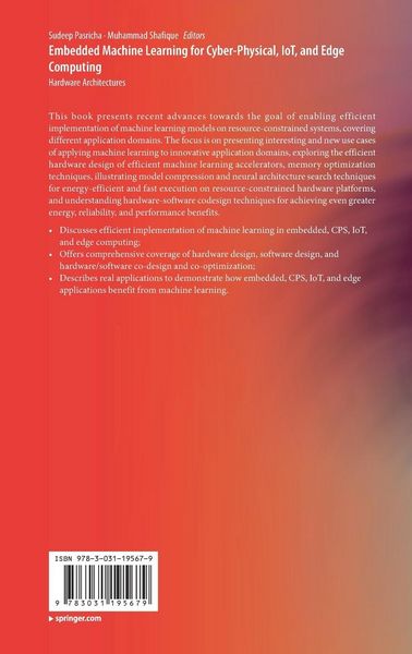 Produktbild: Embedded Machine Learning for Cyber-Physical, IoT, and Edge Computing