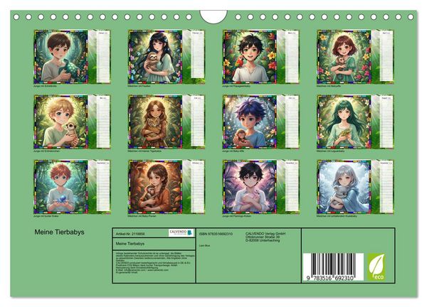Produktbild: Meine Tierbabys (Wandkalender 2026 DIN A4 quer), CALVENDO Monatskalender