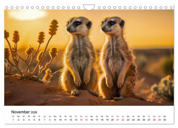 Produktbild: Erdm&auml;nnchen - coole Typen (Wandkalender 2026 DIN A4 quer), CALVENDO Monatskalender