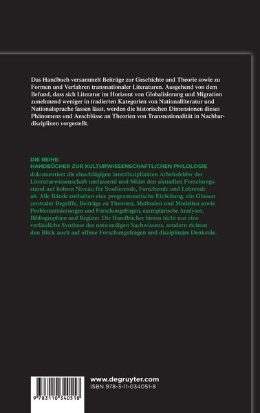 Produktbild: Handbuch Literatur & Transnationalit&auml;t