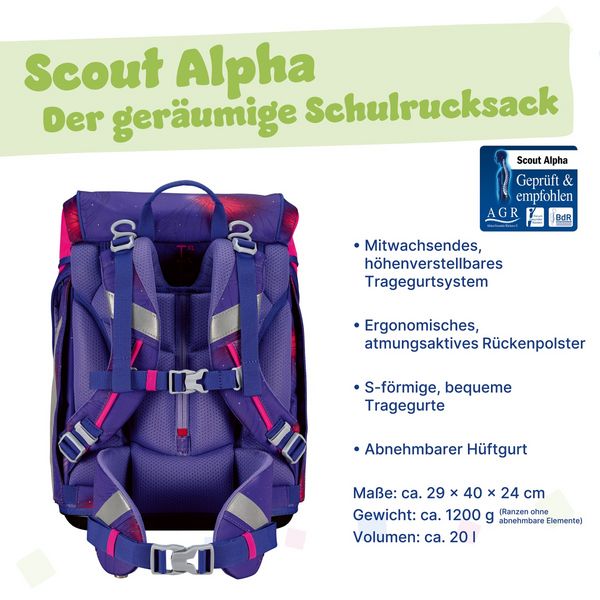 Produktbild: Scout Schulranzen Set Alpha, Schulranzen Set, 4tlg, Summer