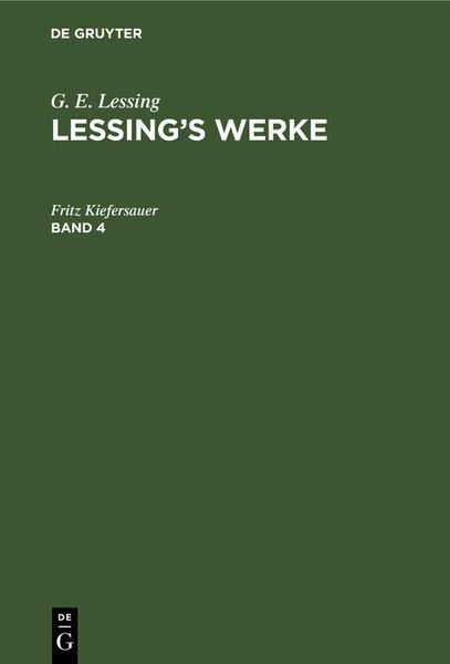 Produktbild: G. E. Lessing: Lessing's Werke. Band 4