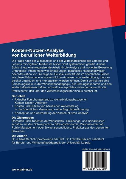 Produktbild: Kosten-Nutzen-Analyse von beruflicher Weiterbildung