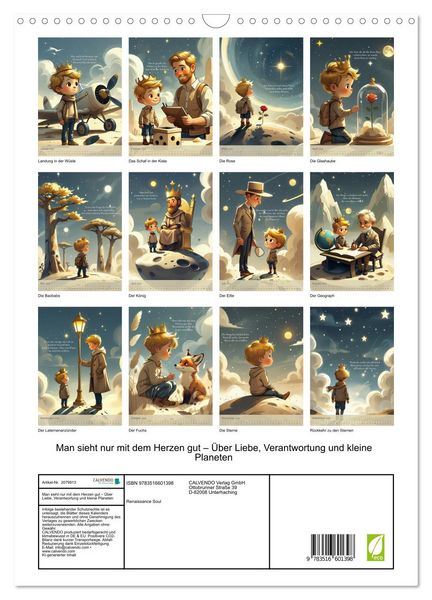 Produktbild: Man sieht nur mit dem Herzen gut &ndash; &Uuml;ber Liebe, Verantwortung und kleine Planeten (Wandkalender 2026 DIN A3 hoch), CALVENDO Monatskalender