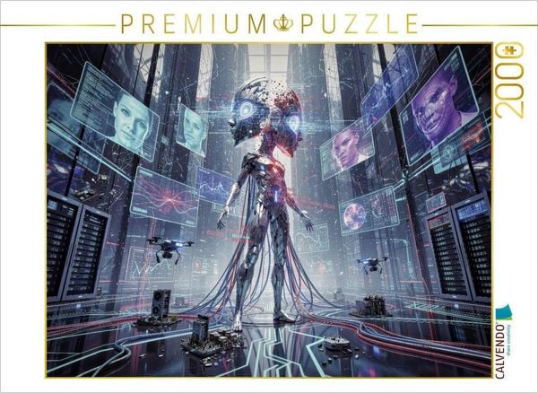 CALVENDO Puzzle KI_Alarmstufe_Rot, die Zukunft brennt nicht. Sie lädt neu. | 2000 Teile Lege-Größe 90x67cm Foto-Puzzle für glückliche Stunden
