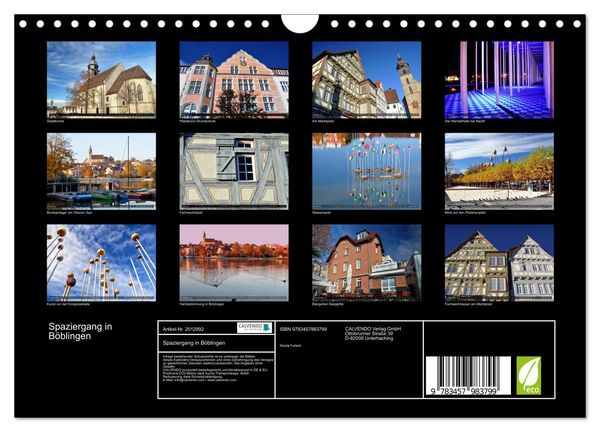 Produktbild: Spaziergang in B&ouml;blingen (Wandkalender 2026 DIN A4 quer), CALVENDO Monatskalender