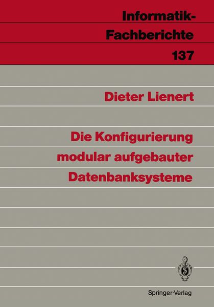 Produktbild: Die Konfigurierung modular aufgebauter Datenbanksysteme