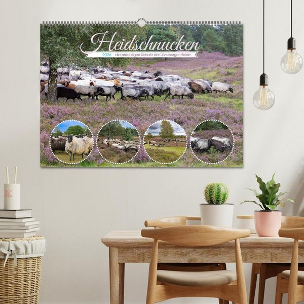 Produktbild: Heidschnucken, die pr&auml;chtigen Schafe der L&uuml;neburger Heide (Wandkalender 2026 DIN A2 quer), CALVENDO Monatskalender