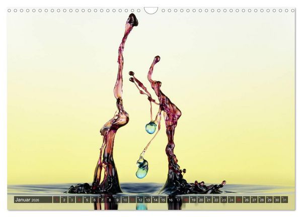 Produktbild: Wassertropfen Kunst Fotografie (Wandkalender 2026 DIN A3 quer), CALVENDO Monatskalender