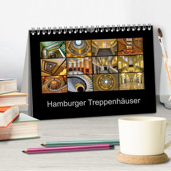 Produktbild: Hamburger Treppenh&auml;user (Tischkalender 2026 DIN A5 quer), CALVENDO Monatskalender