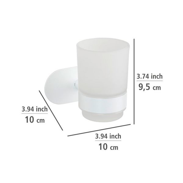Produktbild: Turbo-Loc&reg; Zahnputzbecherhalter Uno Mod. Orea White matt, aus rostfreiem Edelstahl