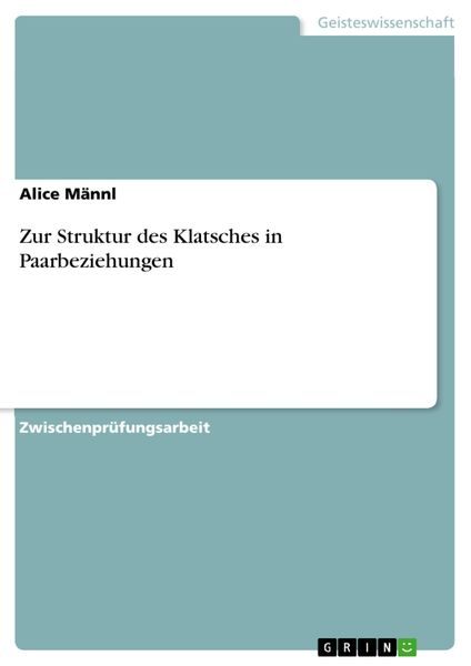 Produktbild: Zur Struktur des Klatsches in Paarbeziehungen