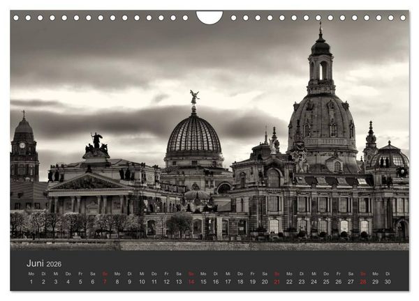 Produktbild: Dresden Schwarz Weiss 2026 (Wandkalender 2026 DIN A4 quer), CALVENDO Monatskalender
