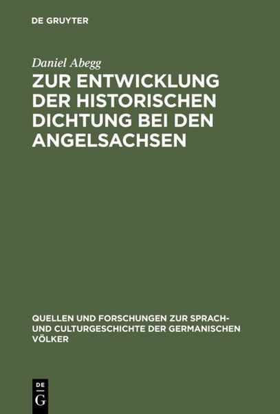 Produktbild: Zur Entwicklung der historischen Dichtung bei den Angelsachsen