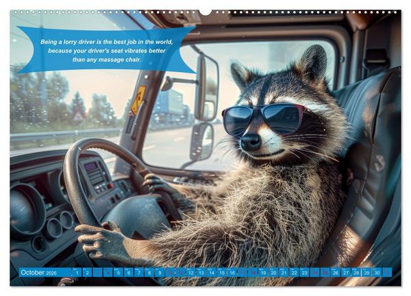Produktbild: Funny charming animals as truck drivers (Wall Calendar 2026 DIN A2 landscape), CALVENDO 12 Month Wall Calendar