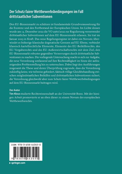 Produktbild: Der Schutz fairer Wettbewerbsbedingungen im Fall drittstaatlicher Subventionen